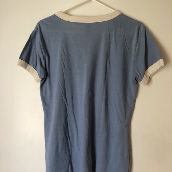 Victoria Secret PINK Baby Blue Ringer Style Tee - Picture 5 of 5